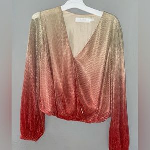 ASTR the label metallic wrap top - M